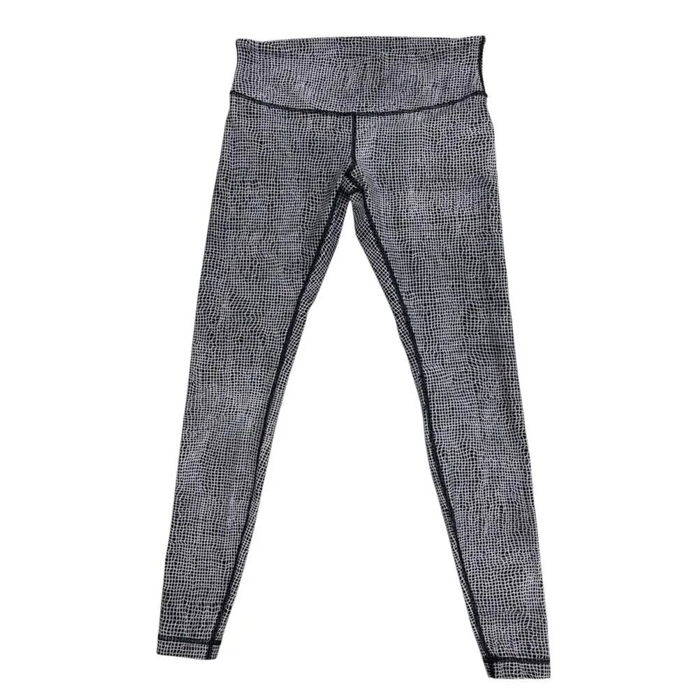 Lululemon Grid Print High-Rise Leggings Black White